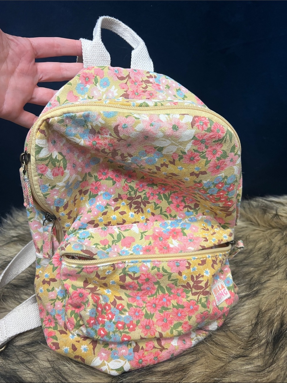 Cute Floral Billabong Canvas Mini Backpack